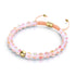 Pfirsich | Gold | Meerjungfrau Glas Makramee Perlen Armband